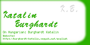 katalin burghardt business card
